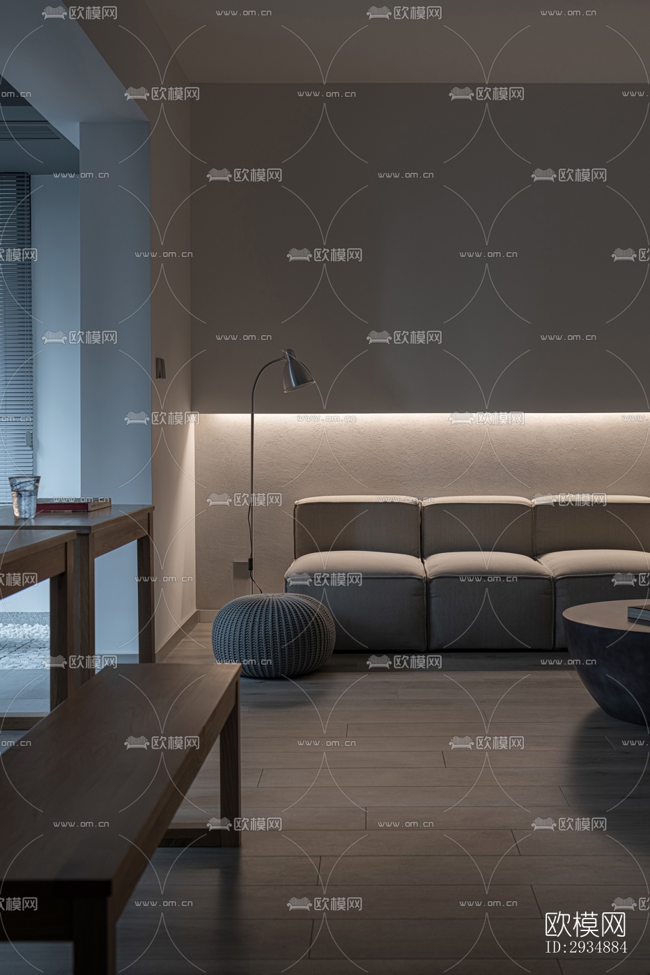 现代平层效果图下载（渲染图4）