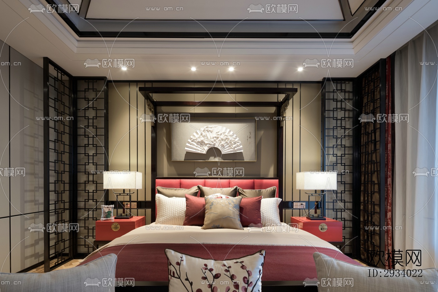 新中式别墅效果图下载（渲染图2）