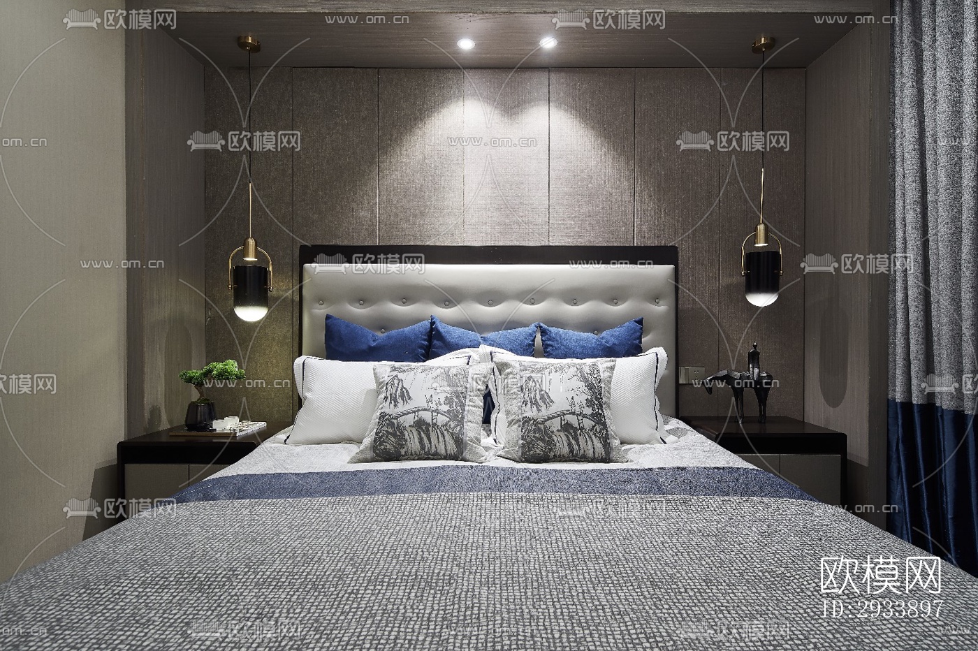 新中式别墅效果图下载（渲染图5）