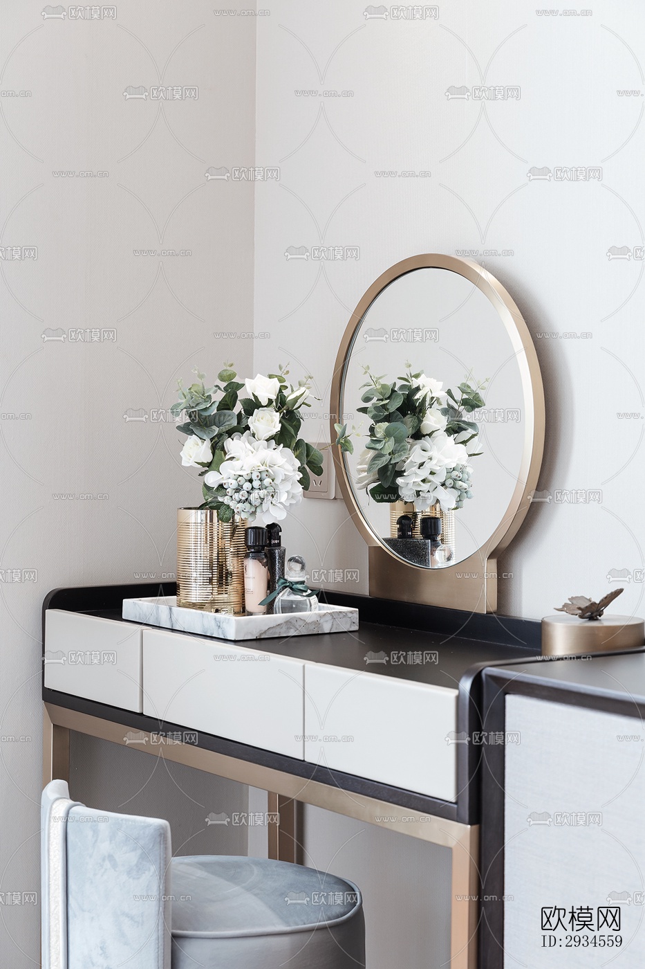 新中式平层效果图下载（渲染图5）