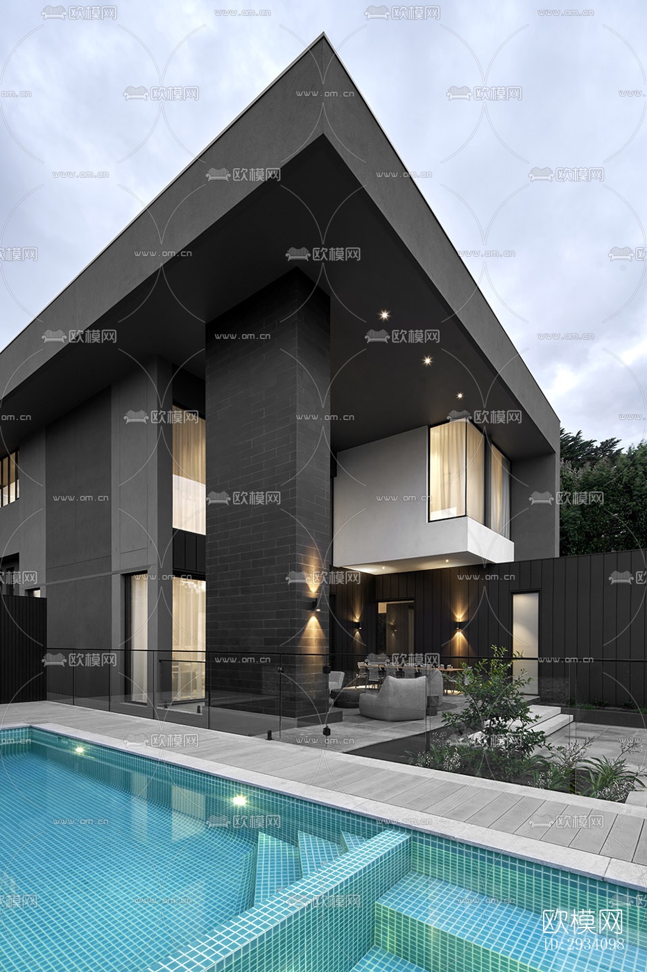 现代别墅效果图下载（渲染图1）