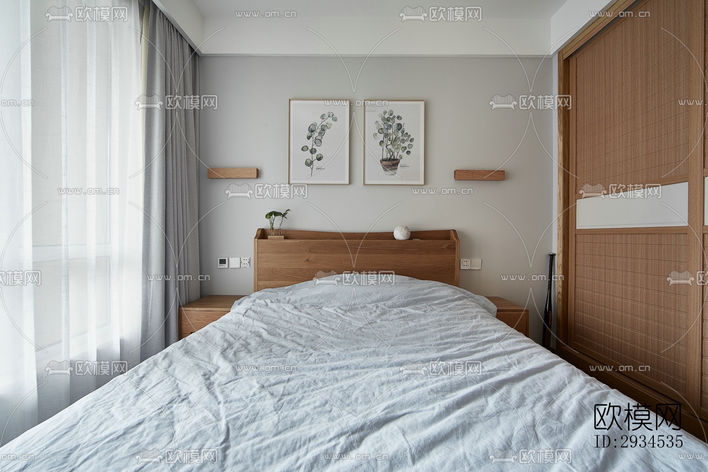 新中式平层效果图下载（渲染图12）