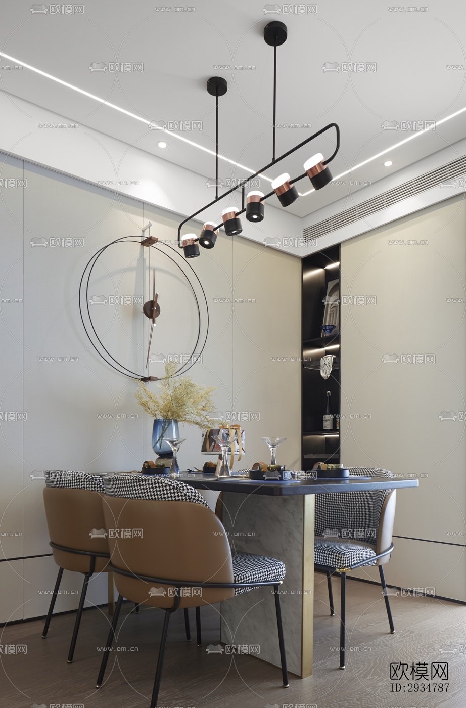 现代平层效果图下载（渲染图3）