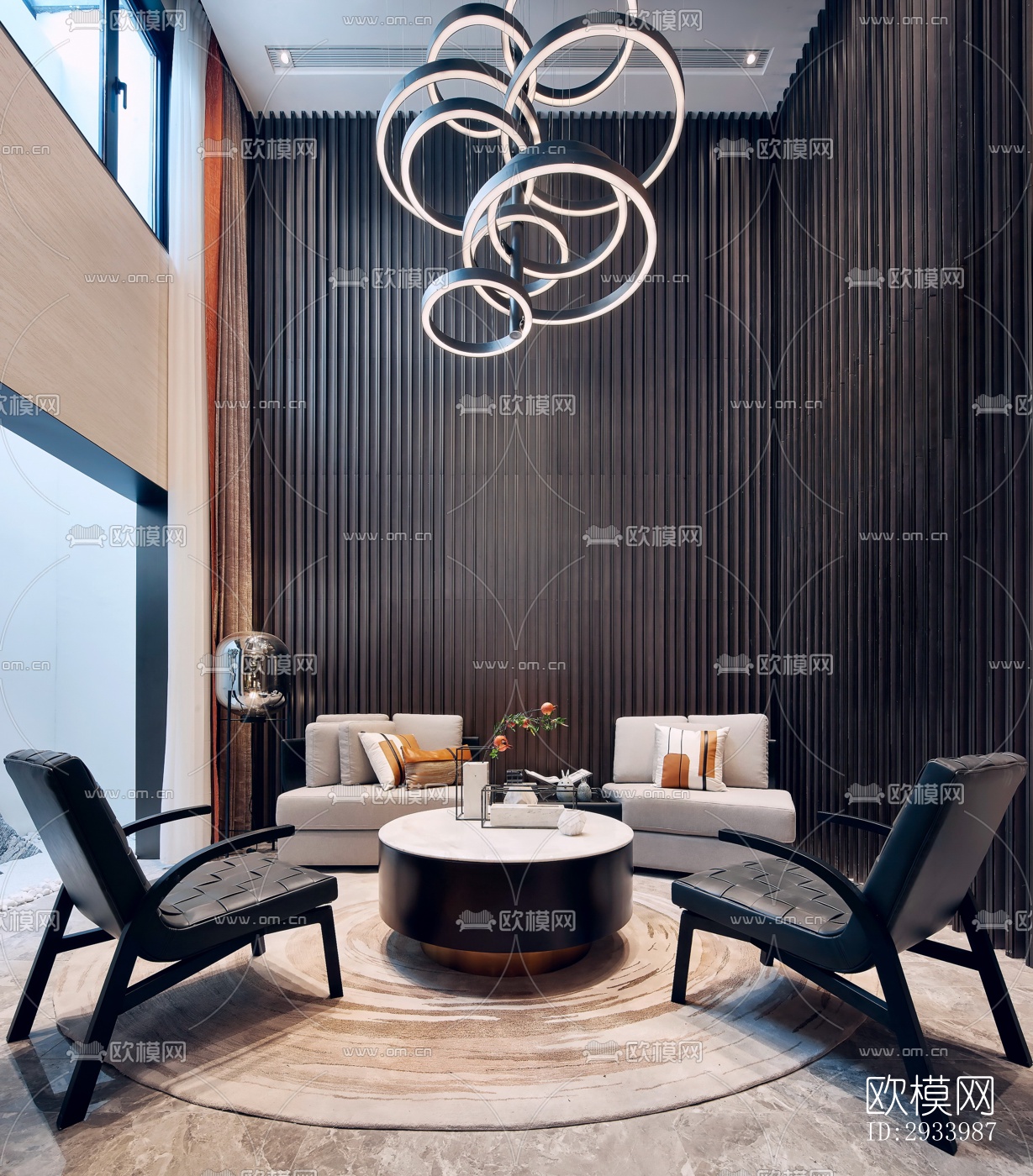 新中式别墅效果图下载（渲染图9）