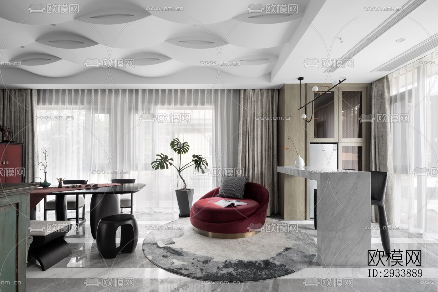 后现代别墅效果图下载（渲染图6）