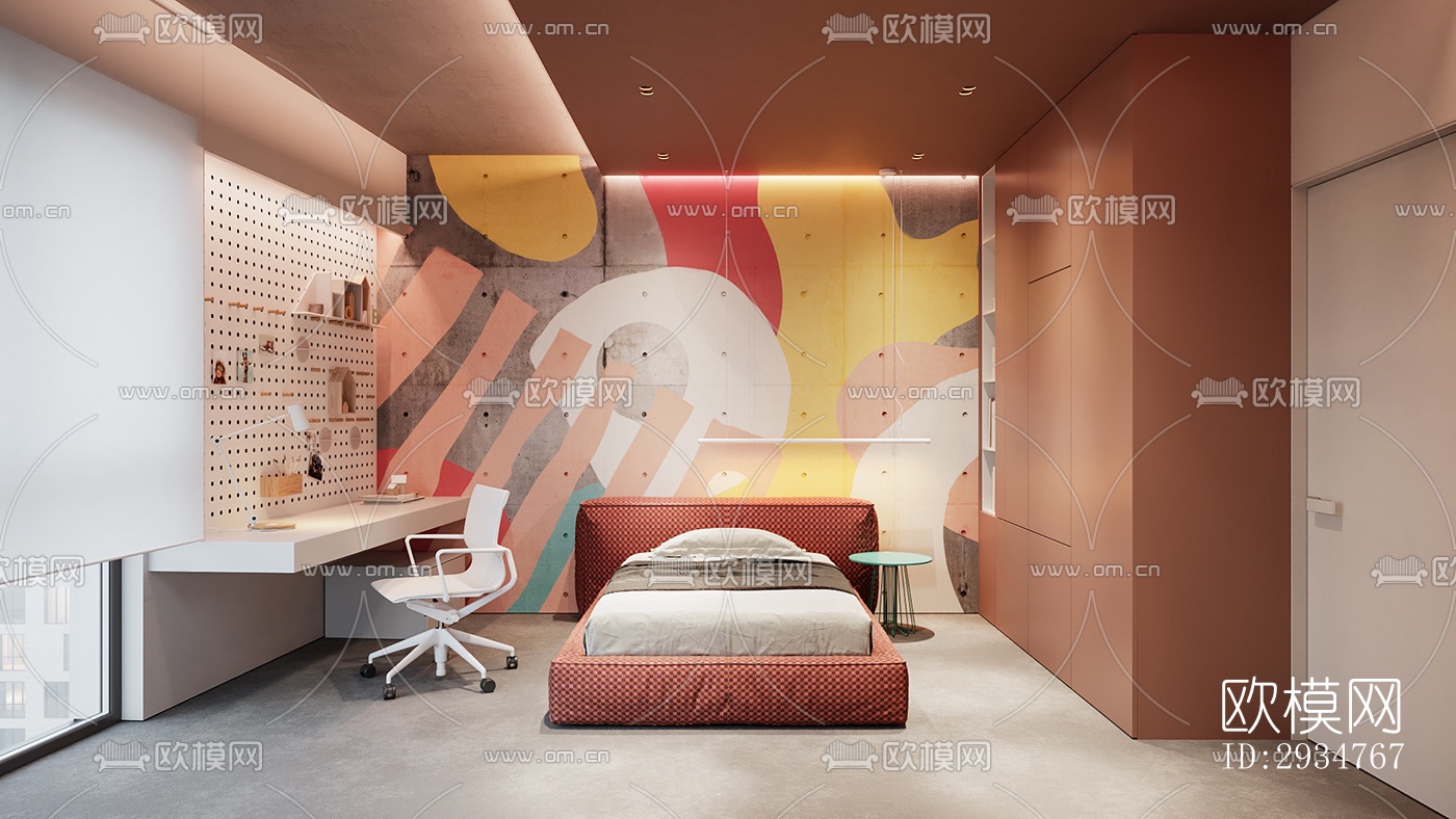 现代平层效果图下载（渲染图4）