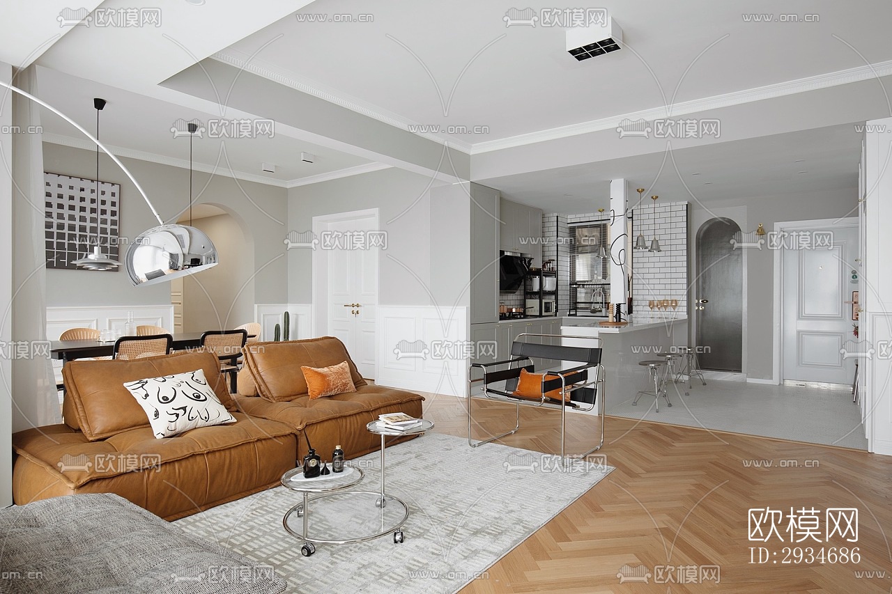 欧式平层效果图下载（渲染图15）