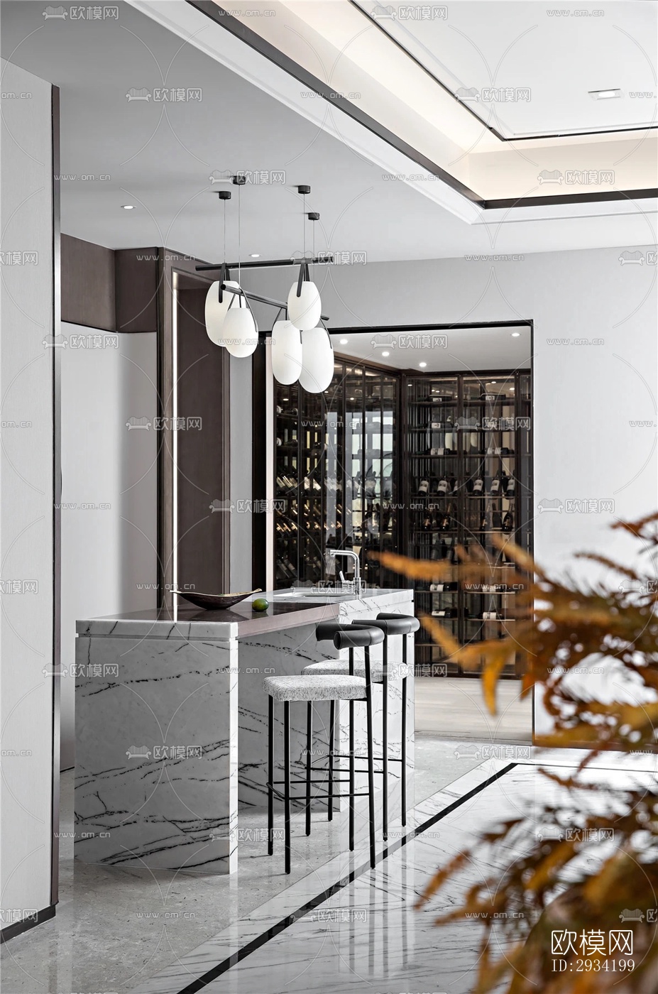 新中式复式效果图下载（渲染图7）