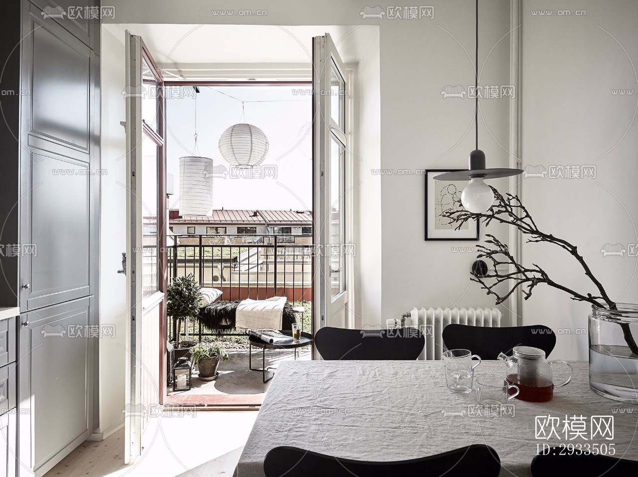 北欧公寓效果图下载（渲染图1）