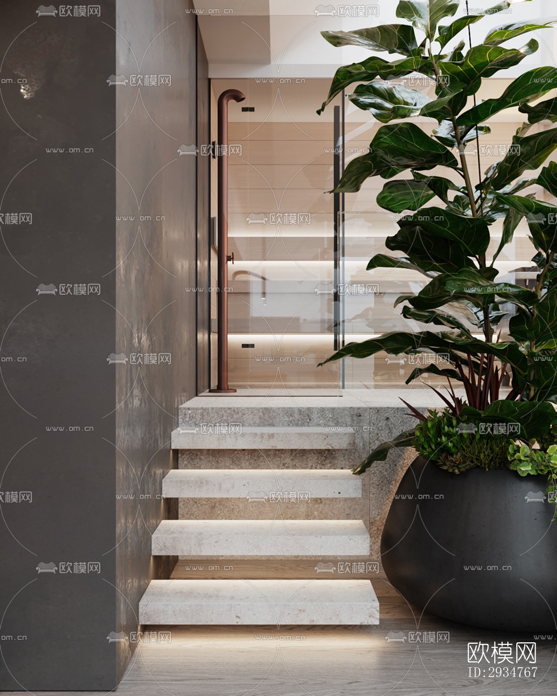 现代平层效果图下载（渲染图8）