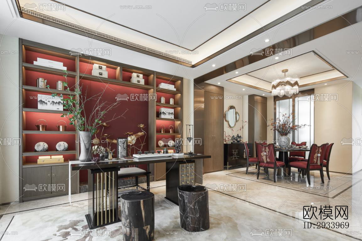 新中式别墅效果图下载（渲染图19）