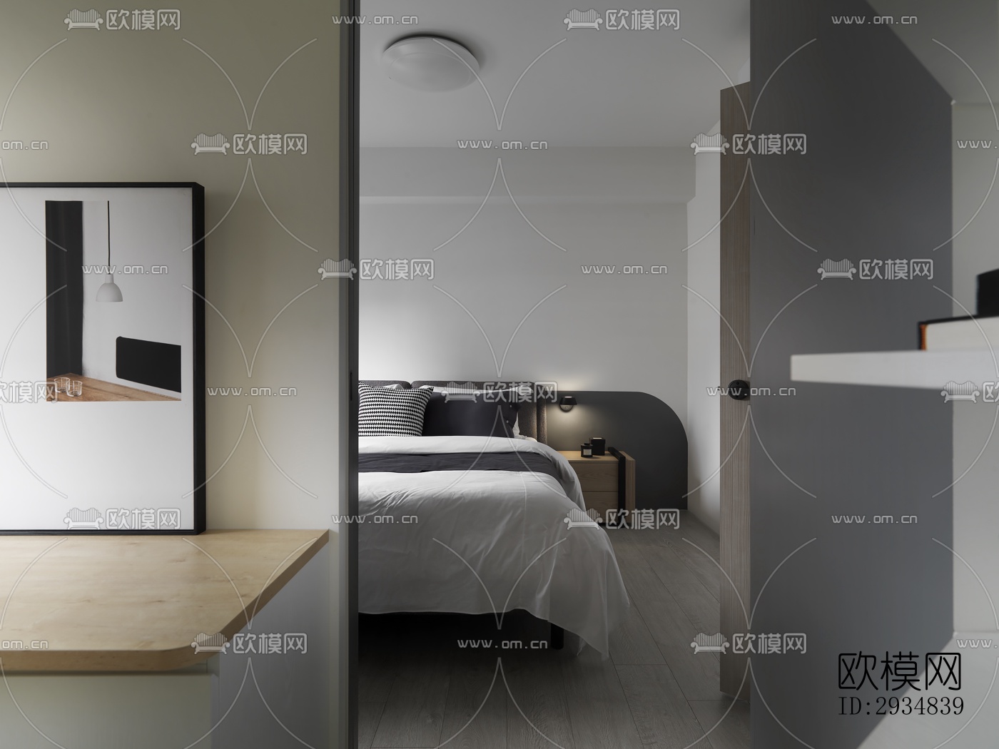 现代平层效果图下载（渲染图10）