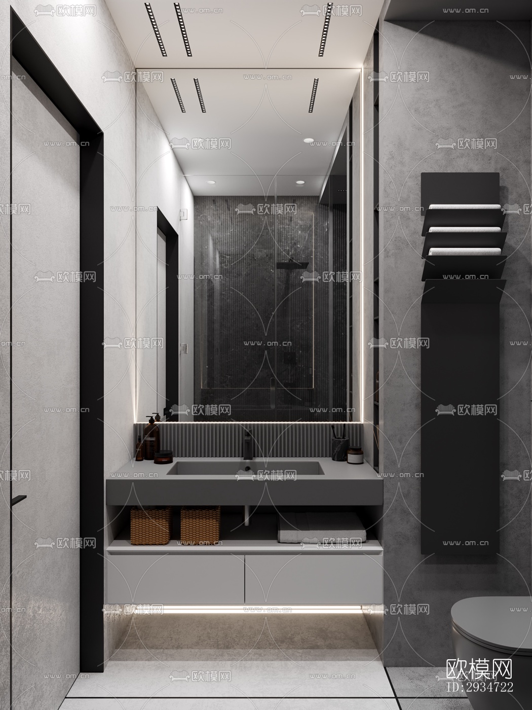 现代平层效果图下载（渲染图6）