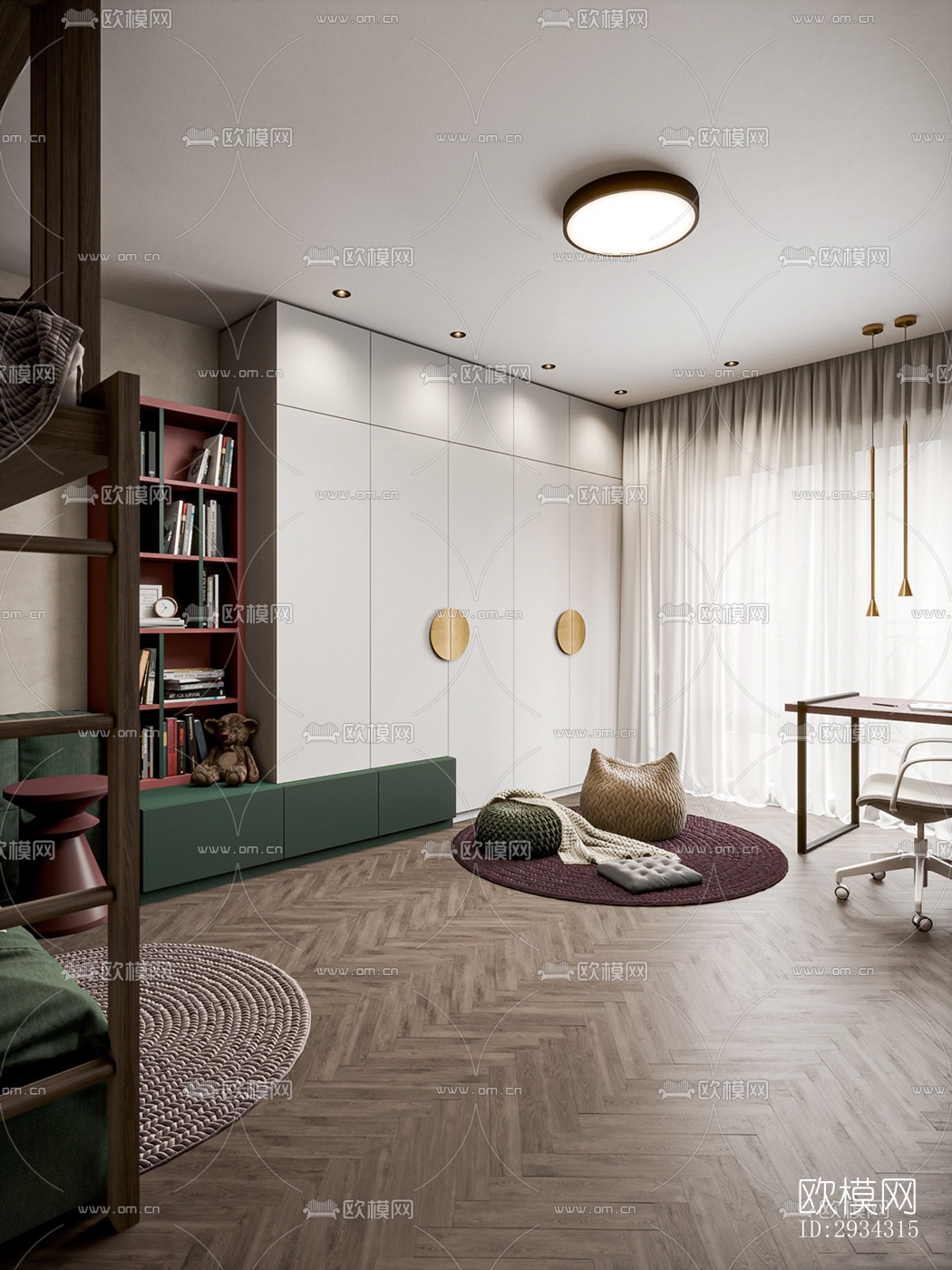 现代复式效果图下载（渲染图1）