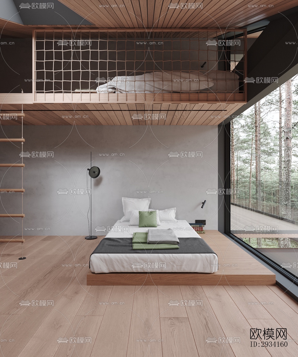 高级灰别墅效果图下载（渲染图10）