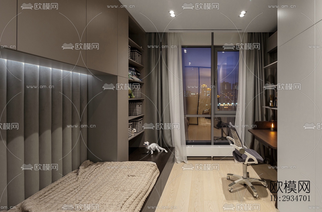 现代平层效果图下载（渲染图5）