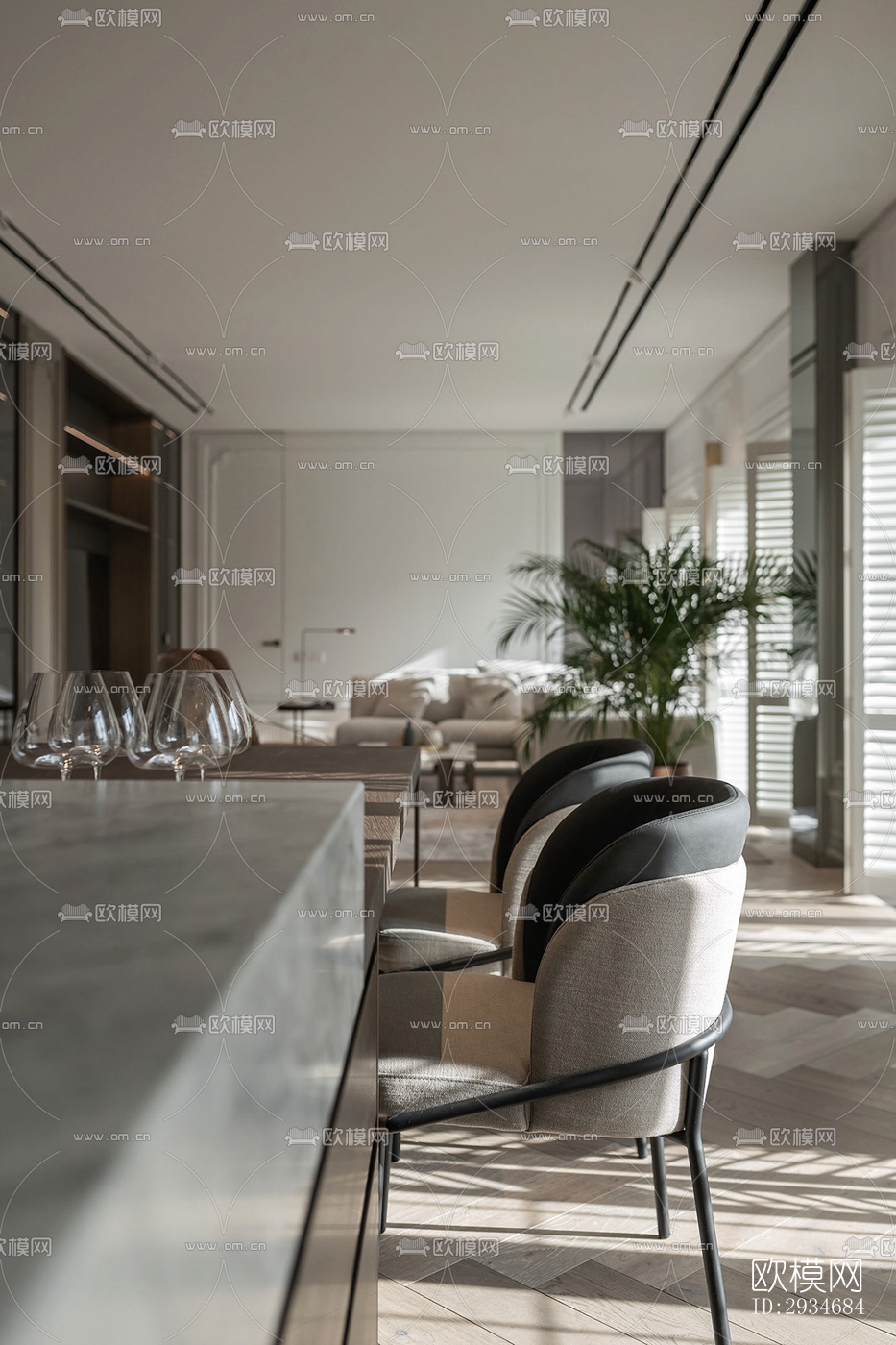 欧式平层效果图下载（渲染图5）