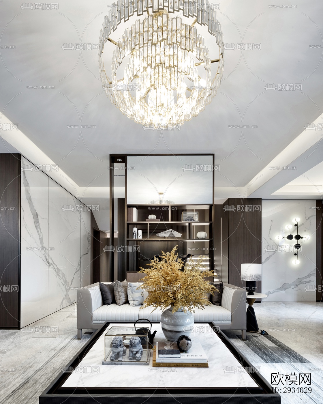 新中式别墅效果图下载（渲染图19）