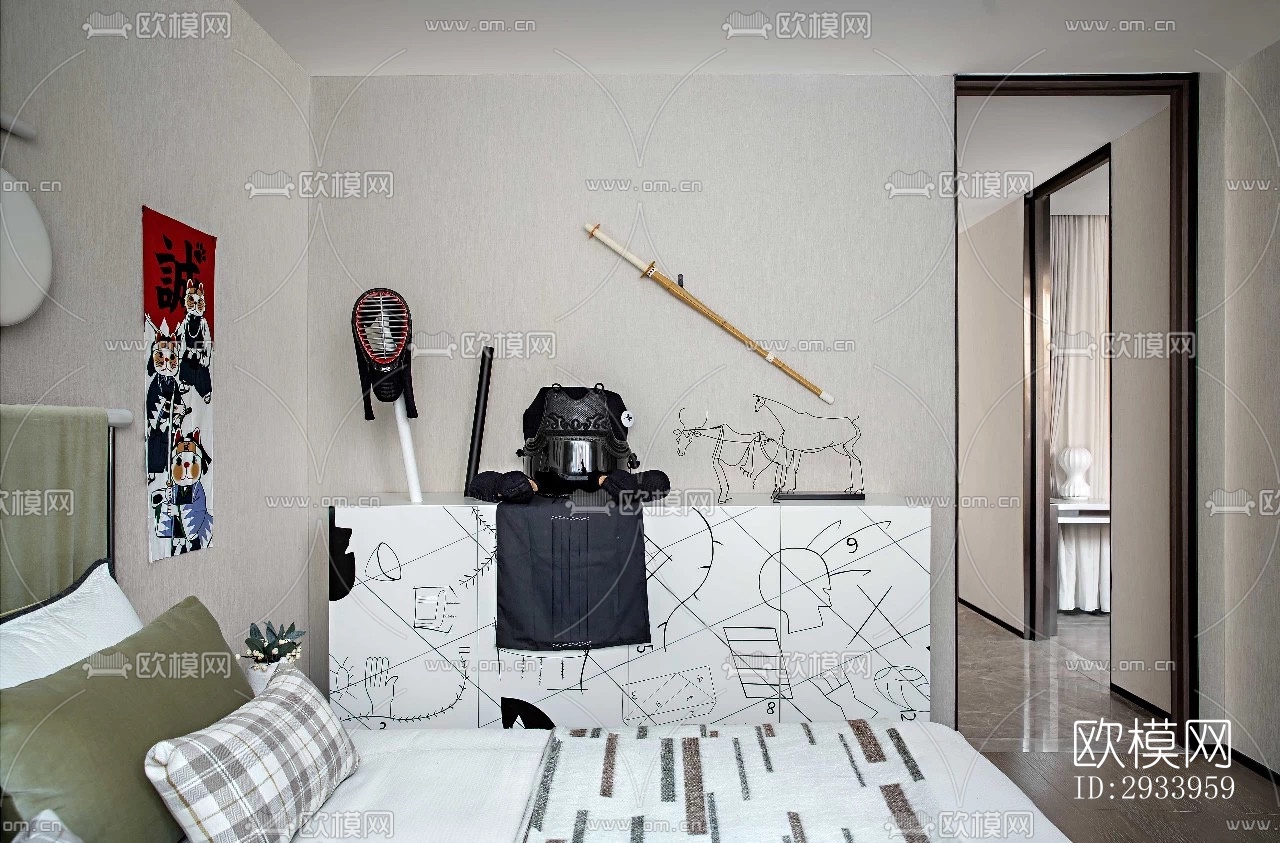 新中式别墅效果图下载（渲染图12）