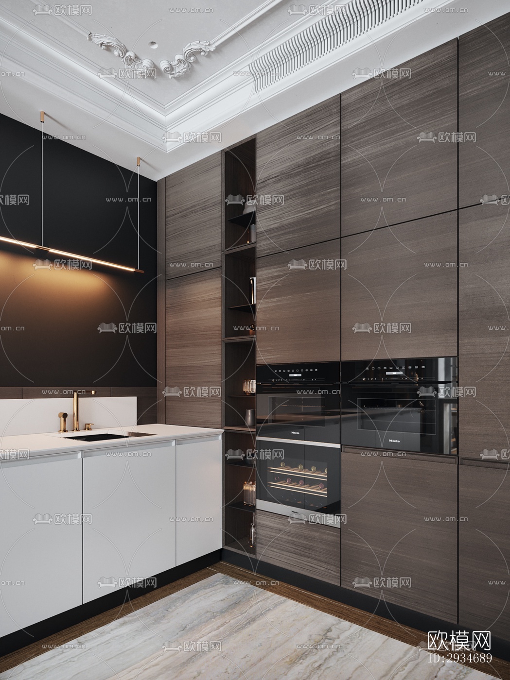 欧式平层效果图下载（渲染图4）