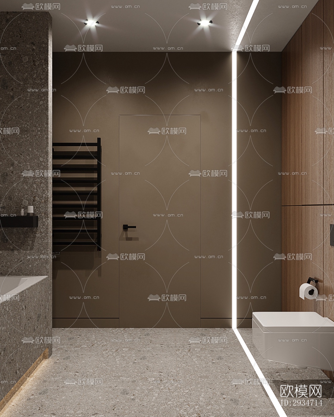 现代平层效果图下载（渲染图9）