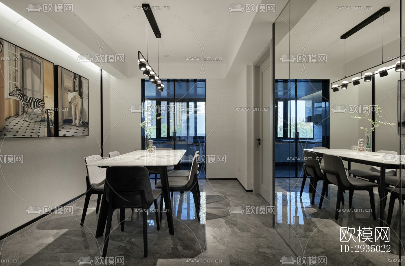 现代平层效果图下载（渲染图6）