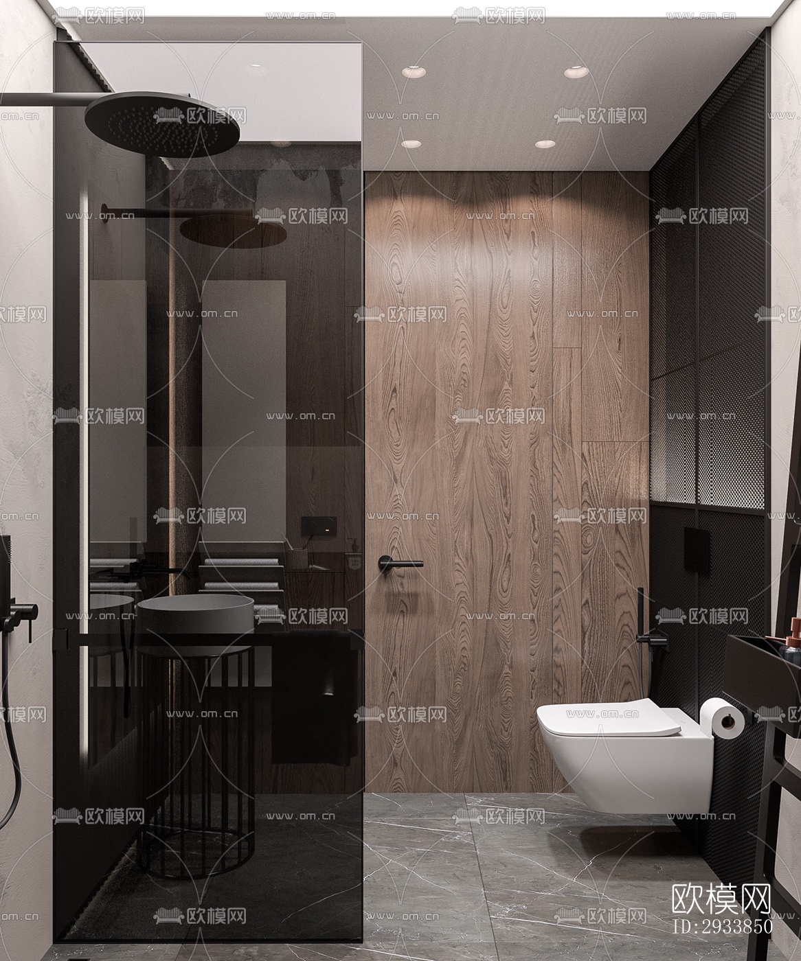 高级灰公寓效果图下载（渲染图9）