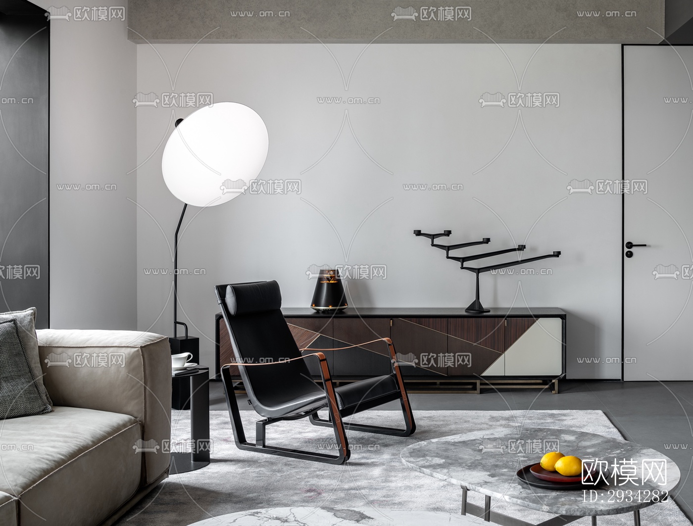 现代复式效果图下载（渲染图1）