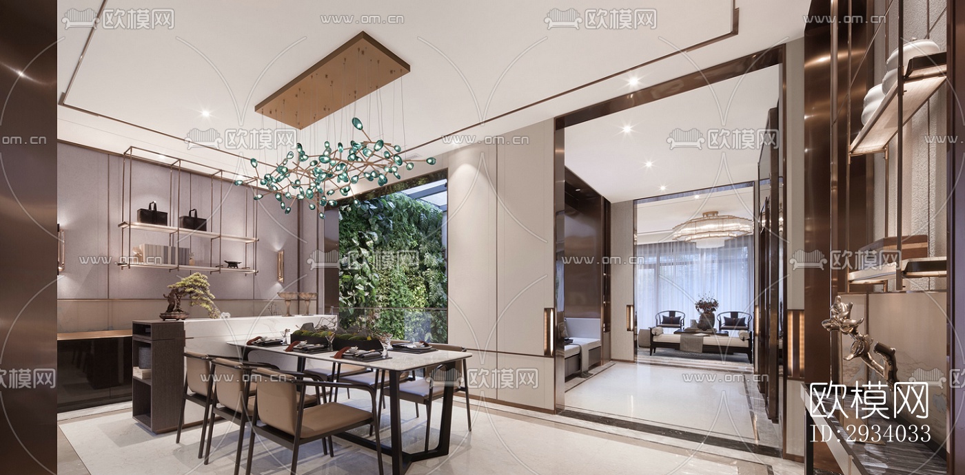 新中式别墅效果图下载（渲染图4）