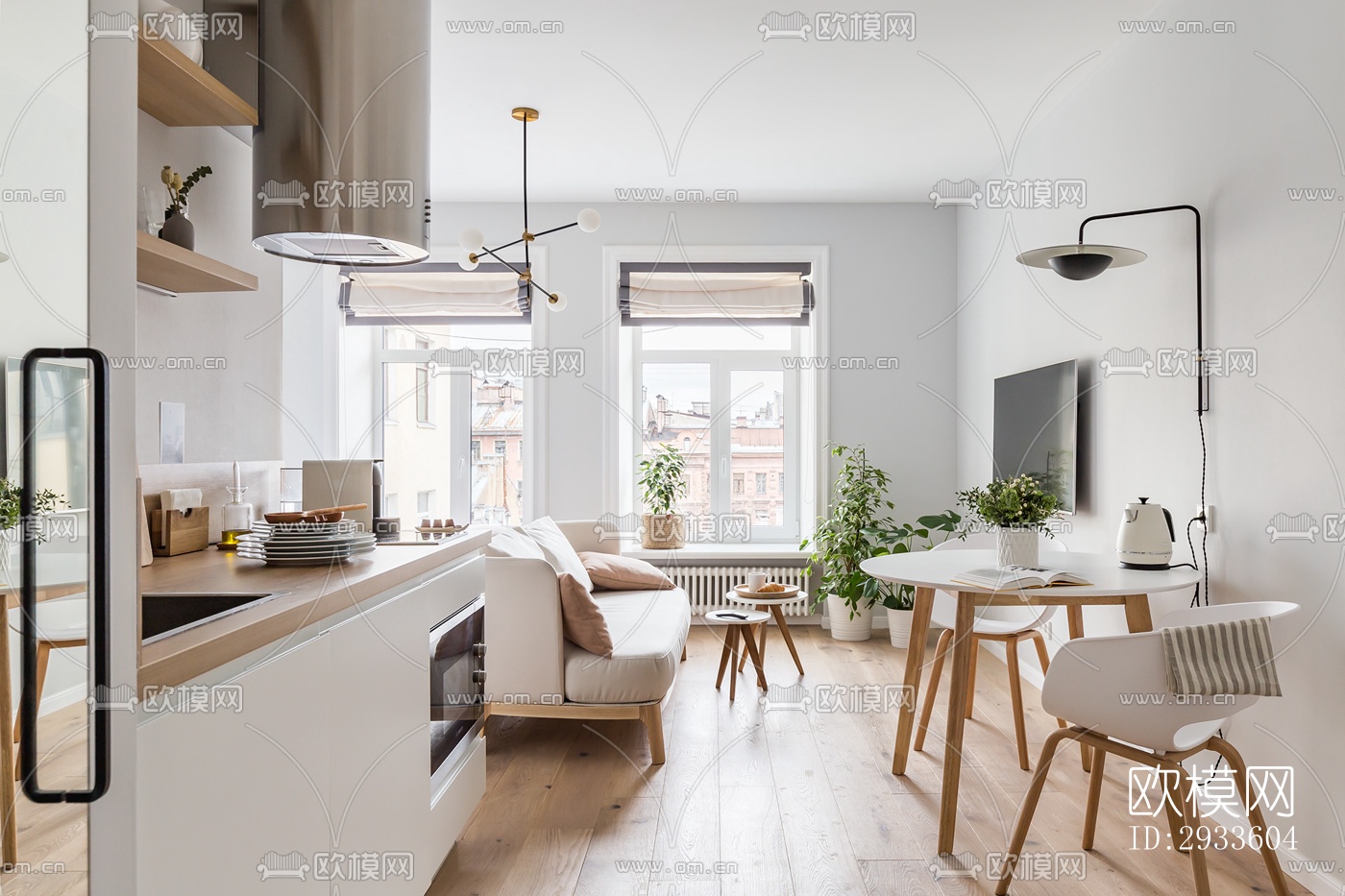 北欧公寓效果图下载（渲染图1）