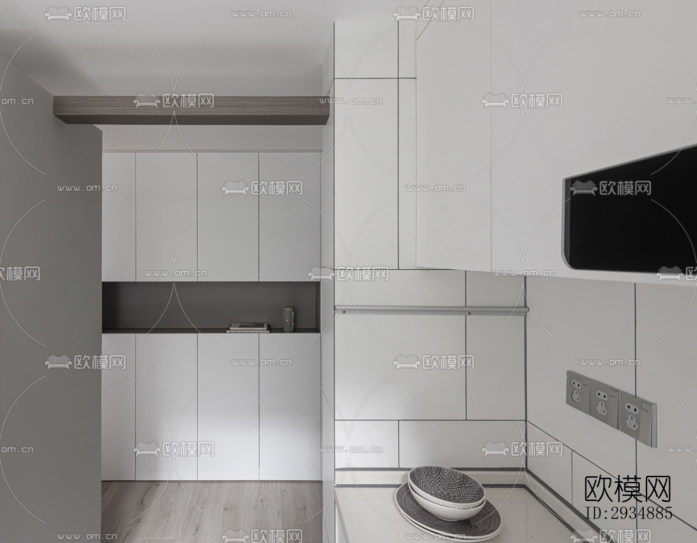 现代平层效果图下载（渲染图9）