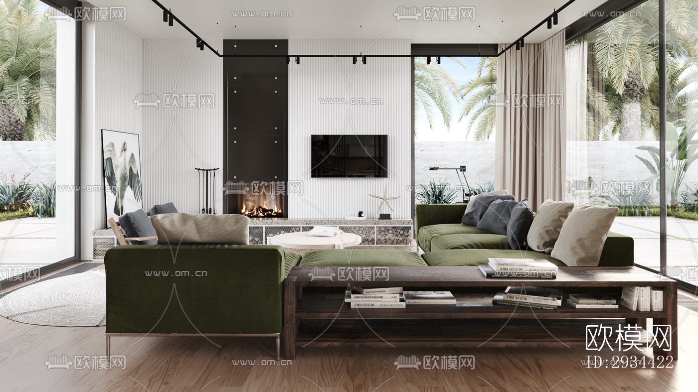 北欧平层效果图下载（渲染图1）