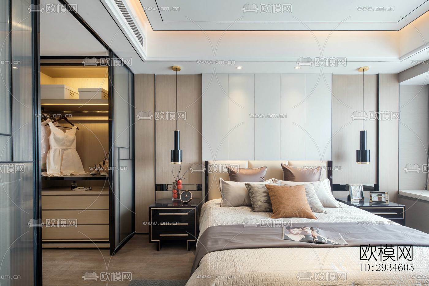 新中式平层效果图下载（渲染图17）