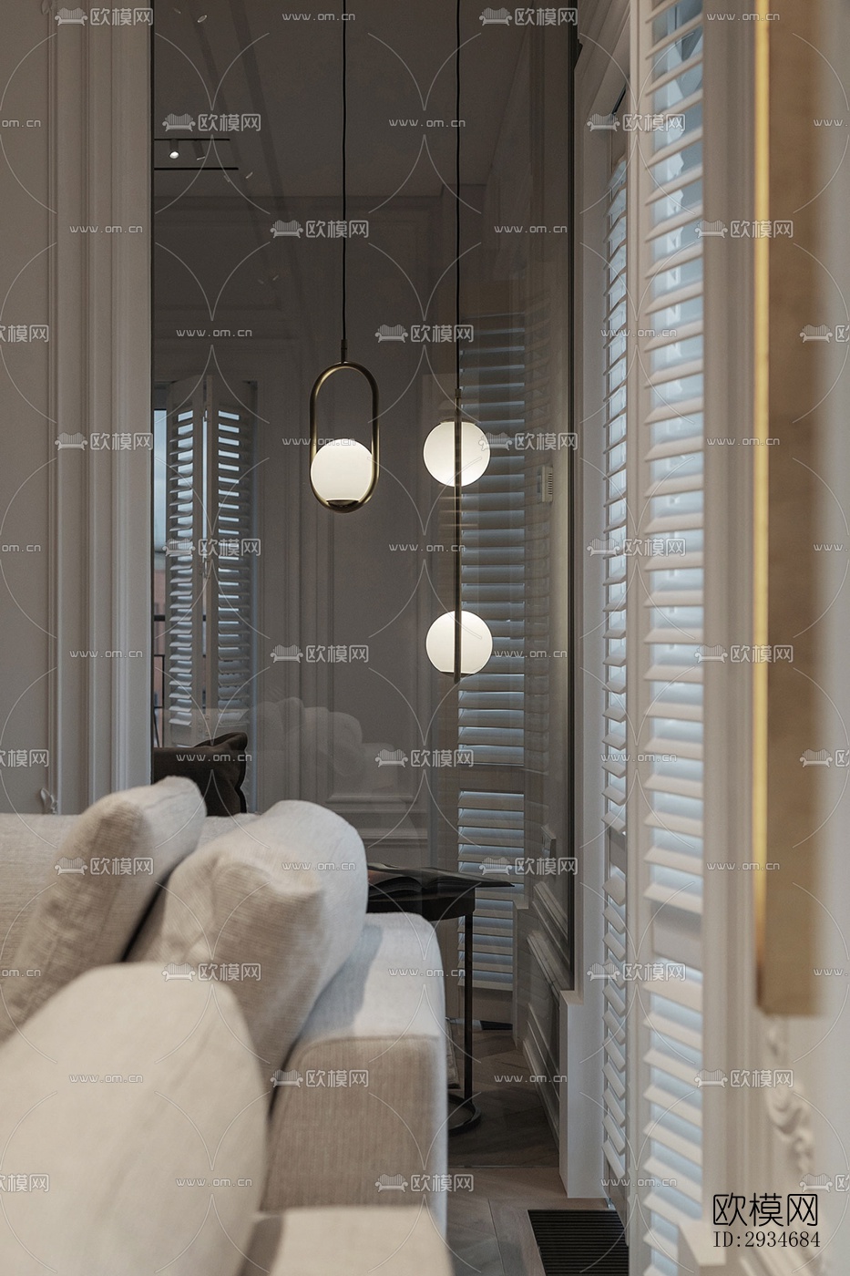 欧式平层效果图下载（渲染图2）