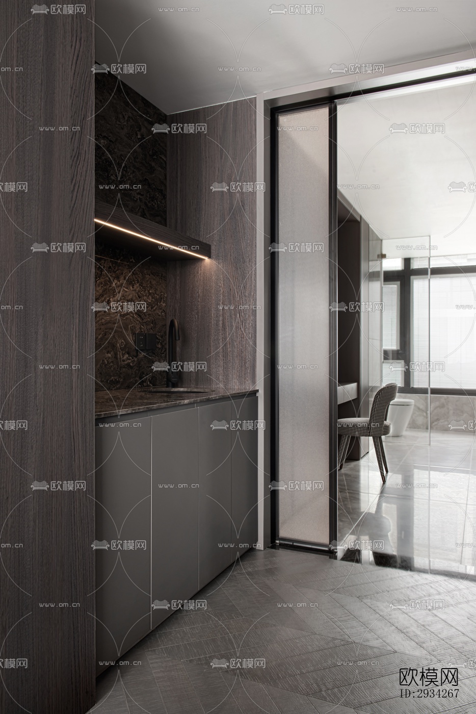 现代复式效果图下载（渲染图17）