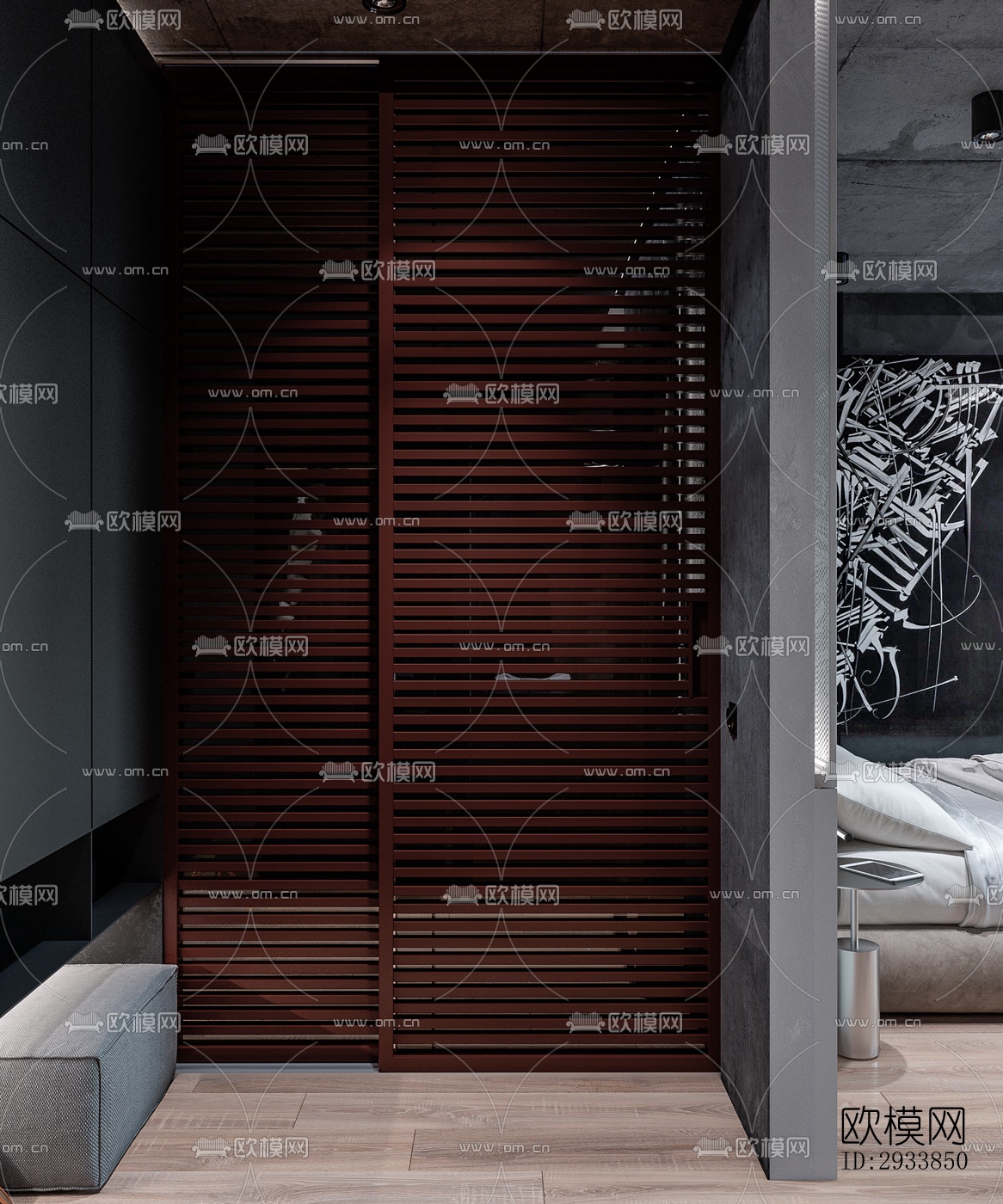 高级灰公寓效果图下载（渲染图5）