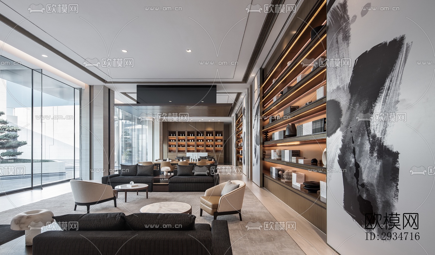 现代平层效果图下载（渲染图3）