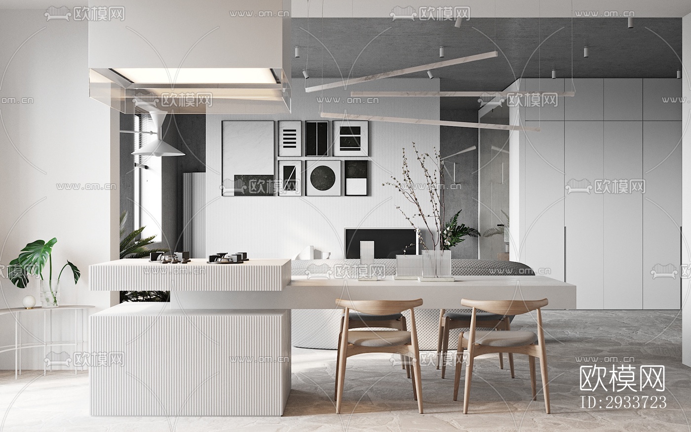 现代公寓效果图下载（渲染图2）