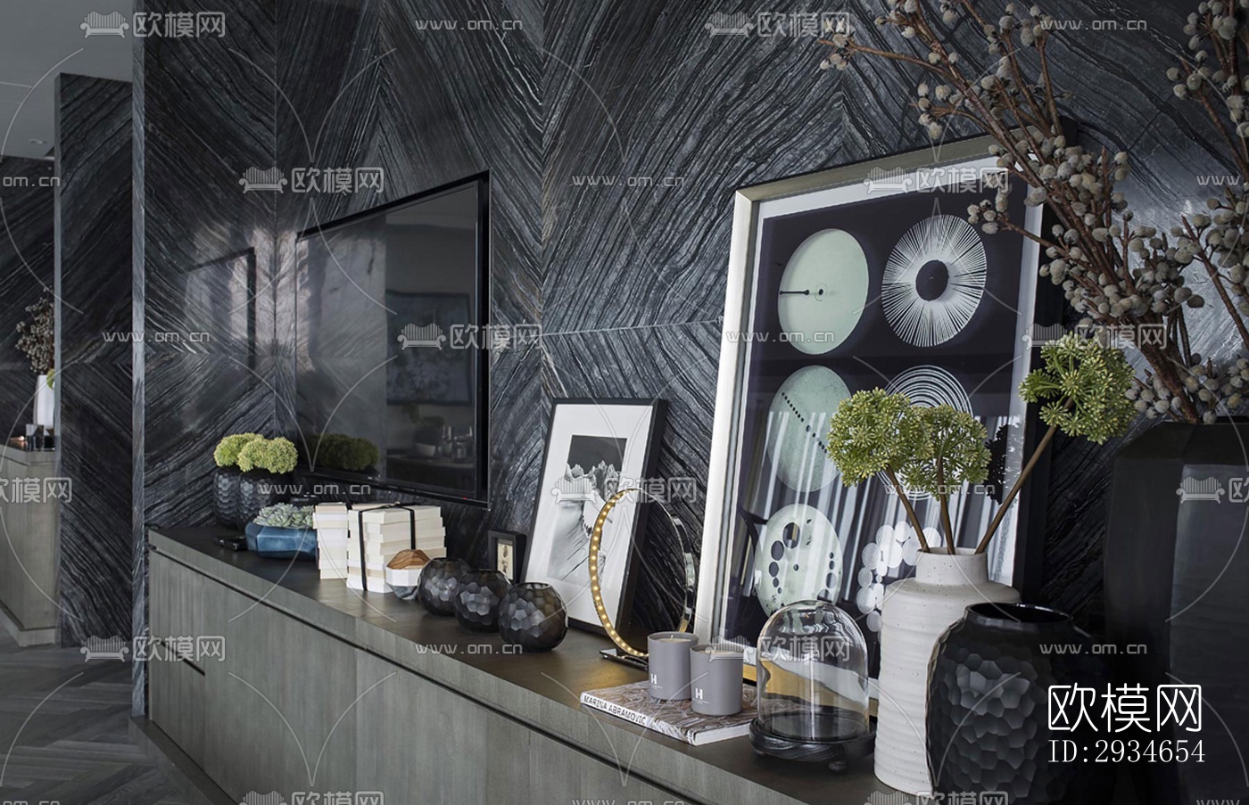 新中式平层效果图下载（渲染图17）