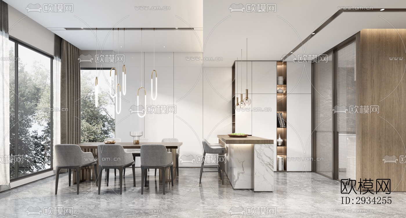 现代复式效果图下载（渲染图2）