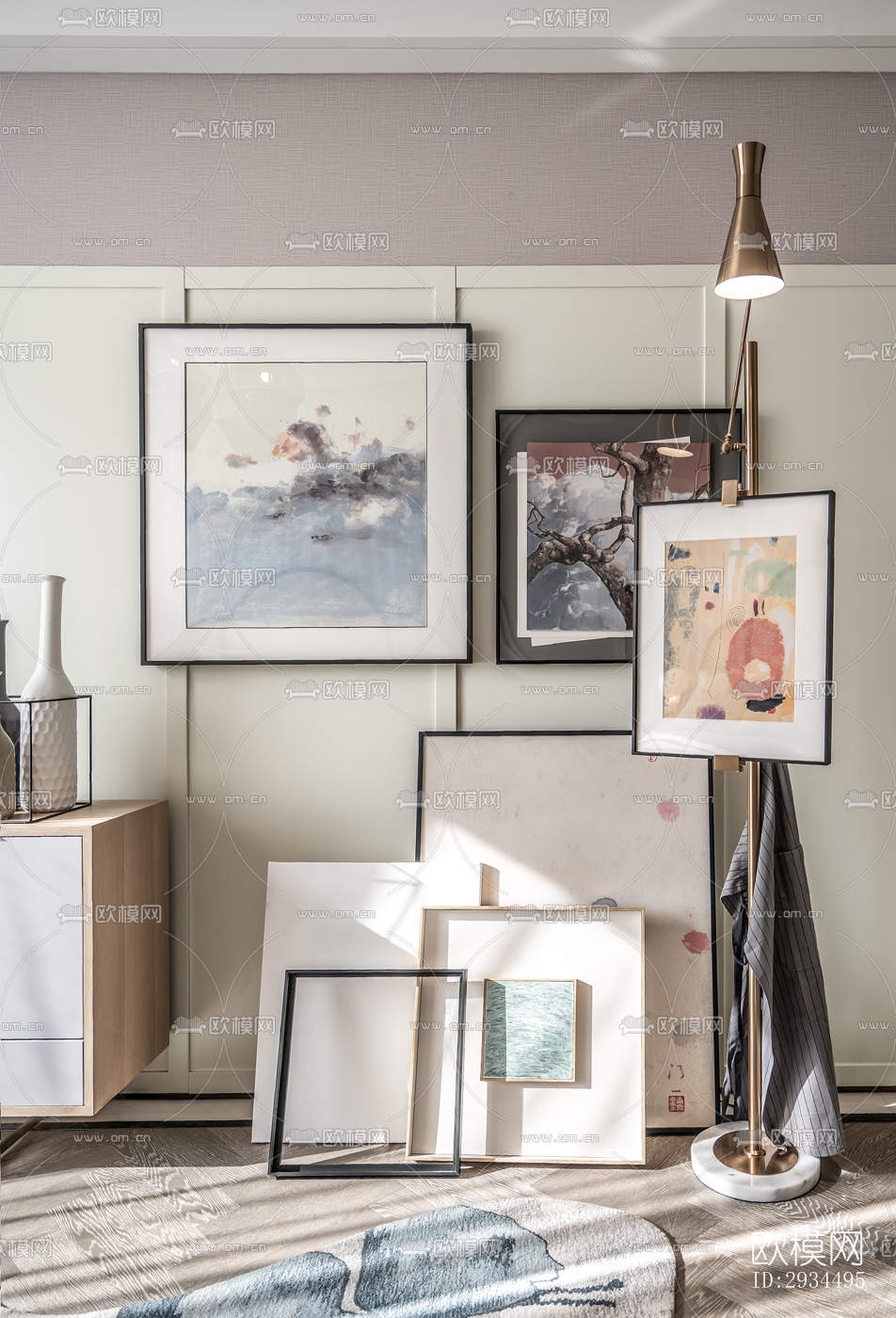 新中式平层效果图下载（渲染图12）