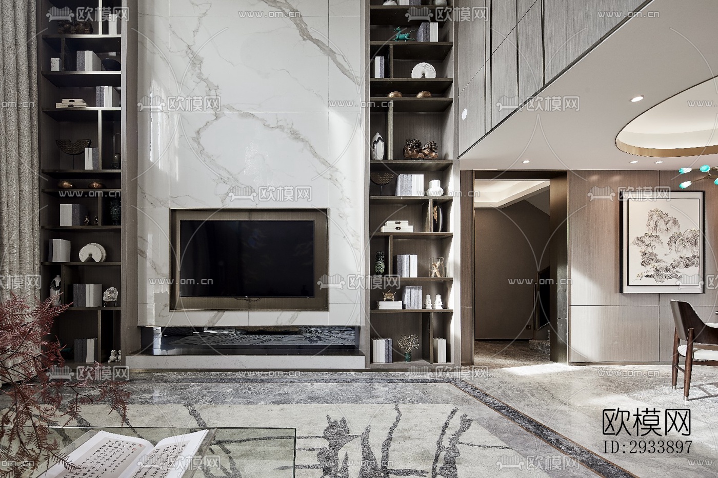 新中式别墅效果图下载（渲染图18）