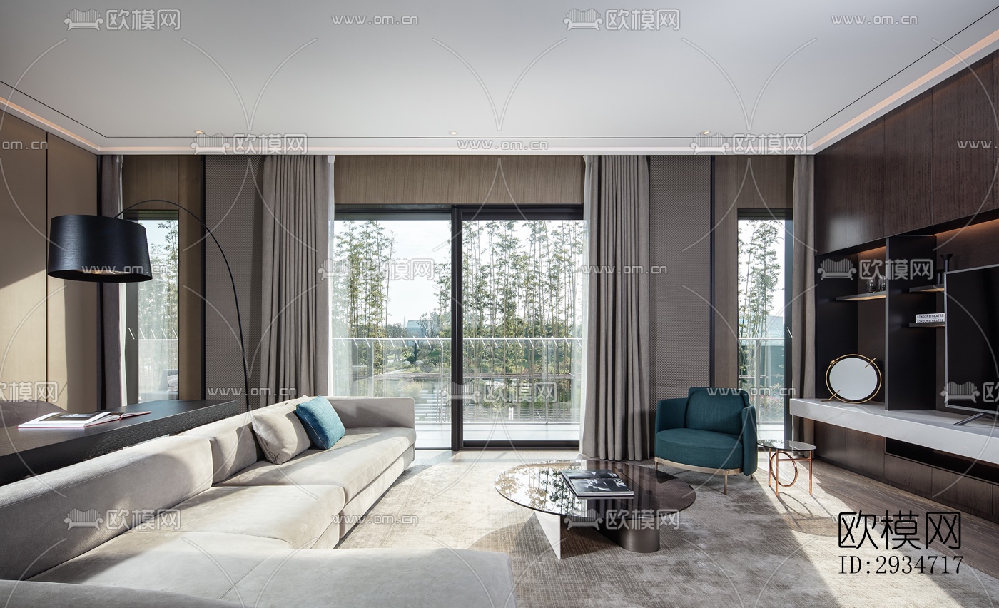 现代平层效果图下载（渲染图18）