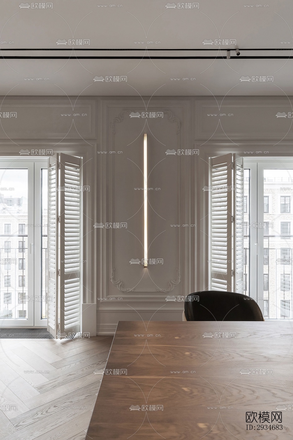 欧式平层效果图下载（渲染图2）