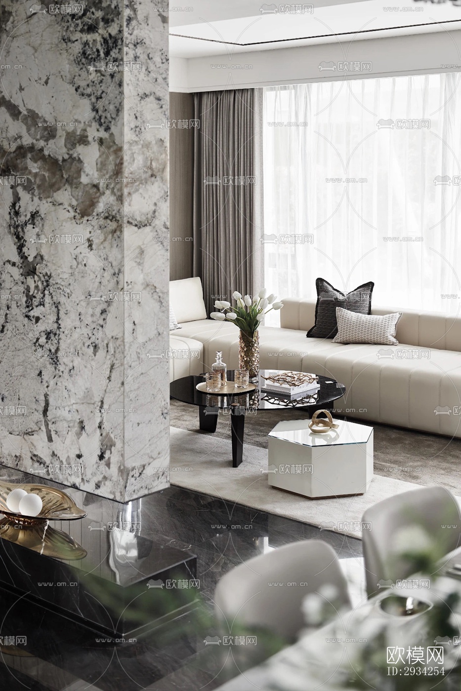 现代复式效果图下载（渲染图1）