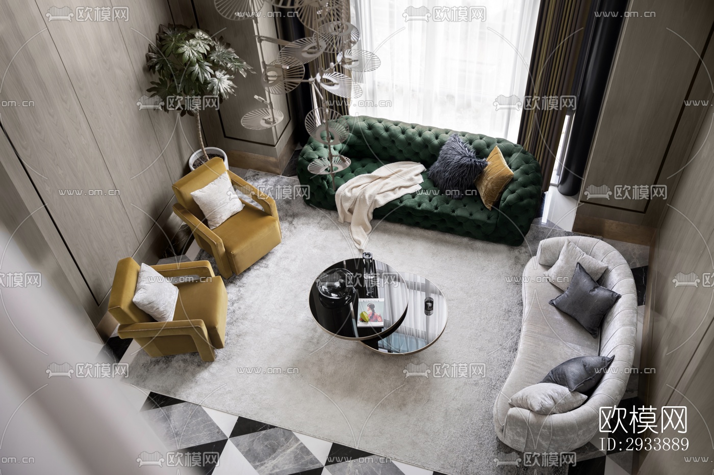 后现代别墅效果图下载（渲染图16）