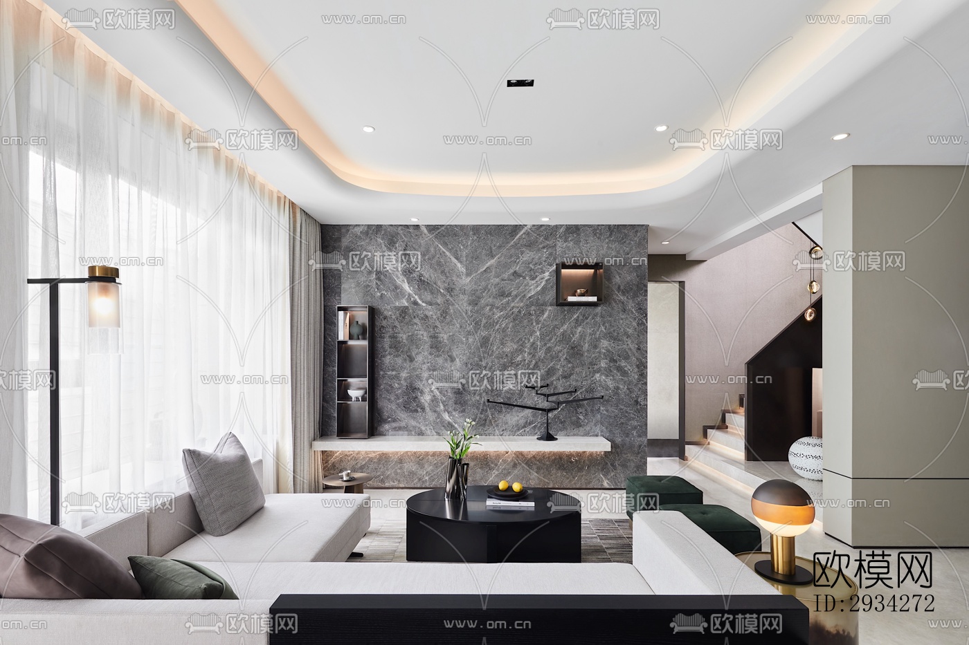 现代复式效果图下载（渲染图5）