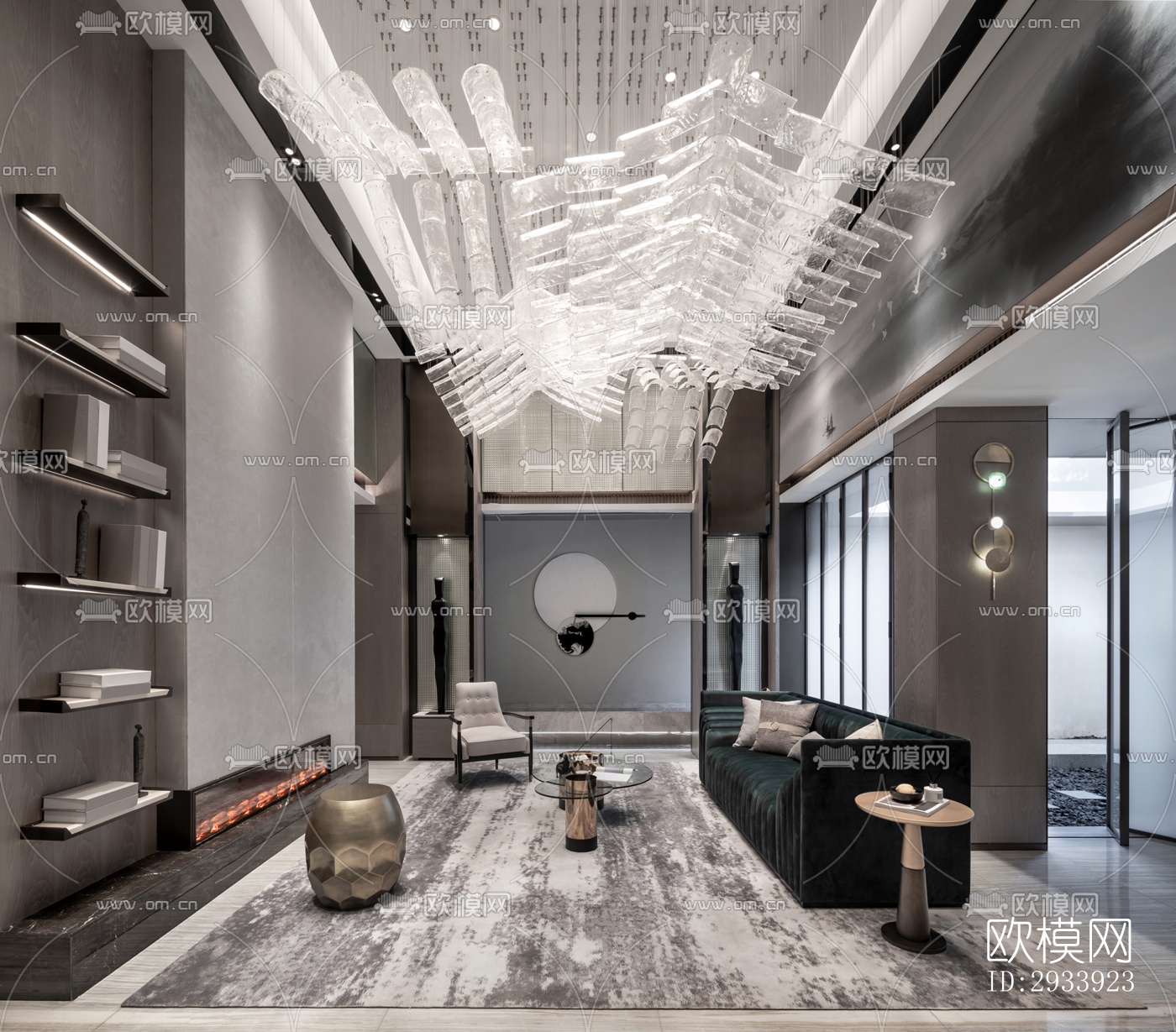 新中式别墅效果图下载（渲染图14）