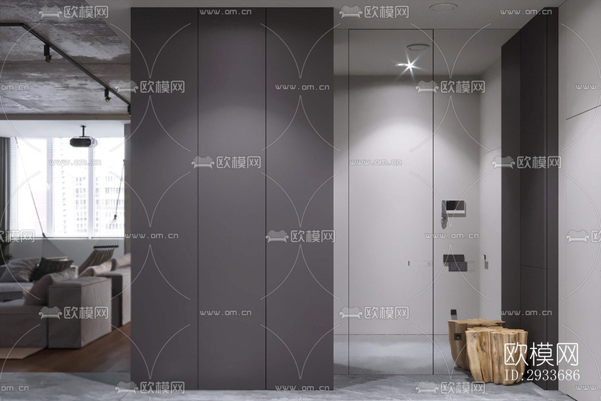 工业风公寓效果图下载(渲染图1)