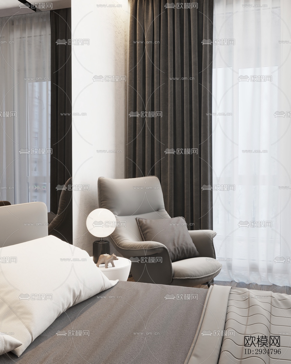 现代平层效果图下载（渲染图6）